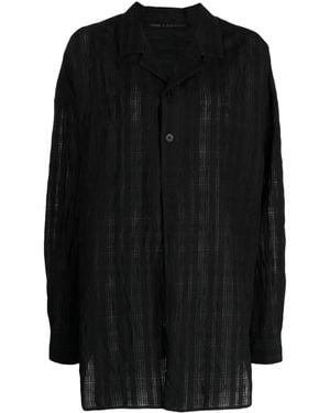 Forme D'expression Semi-Sheer Long-Sleeve Shirt - Black