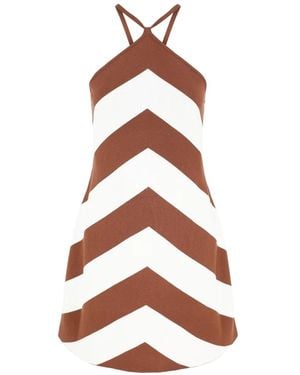 Cult Gaia Chevron Strap Mini Dress - Brown