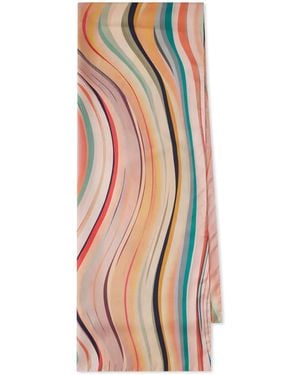 Paul Smith Swirl Silk Scarf - Natural