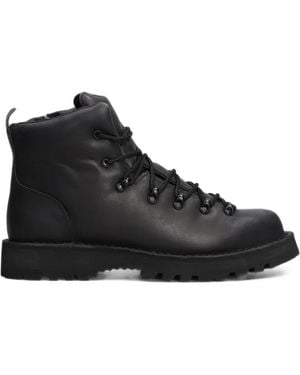 Yohji Yamamoto Bottines Lacées À Empiècements - Black