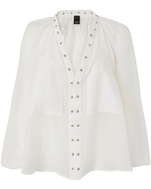 Pinko Blusa Con Borchie - Bianco