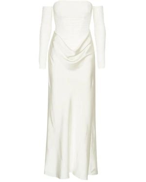 ROTATE BIRGER CHRISTENSEN Ruched-Details Maxi Dress - White