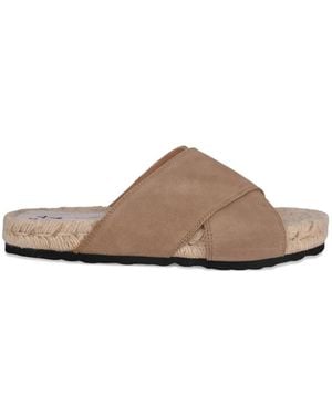 Manebí Crossover-Strap Suede Sandals - Brown