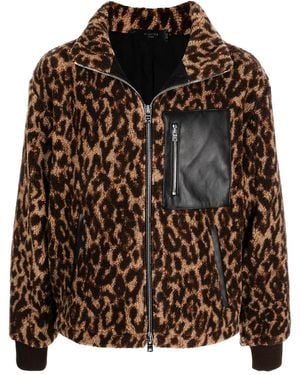 Amiri Leopard-Print Bomber Jacket - Brown