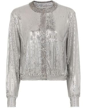 Rabanne Pixel Chainmail-Mesh Bomber Jacket - Grey