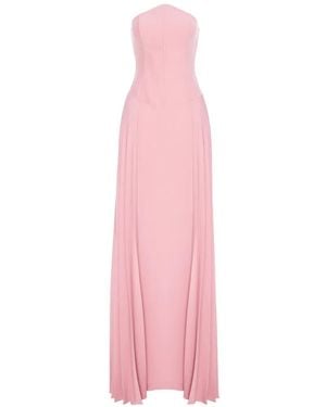V:PM ATELIER Addison Strapless Pleated Dress - Pink