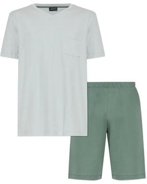Hanro V-Neck Pocket Pyjama Set (Set Of Two) - Green