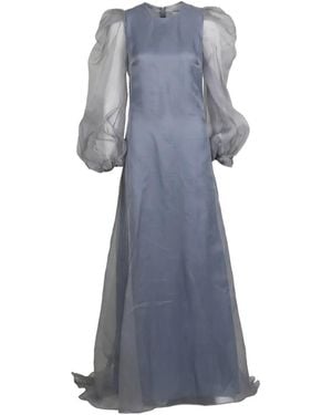 Valentino Garavani Puff-Sleeve Maxi Dress - Blue