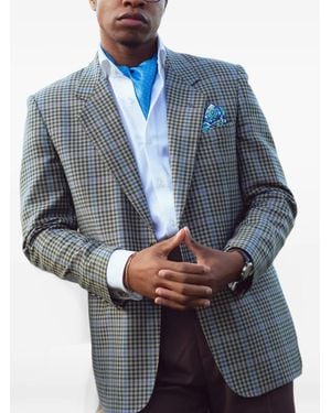 Elizabetta Sanremo Geometric-Print Silk Cravat - Blue
