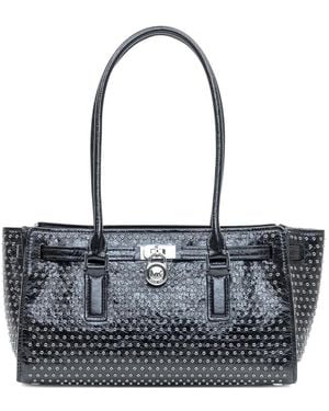 MICHAEL Michael Kors Small Hamilton Studded Shoulder Bag - Black