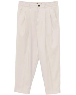 Low Brand Pleated Straight-Leg Trousers - White