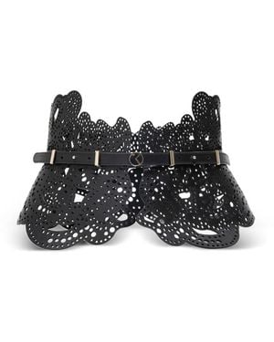 Saiid Kobeisy Perforated Leather Belt - Black