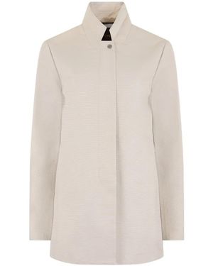 Moorer Manteau Jones-Csc À Col Montant Et Fermeture Dissimulée - White