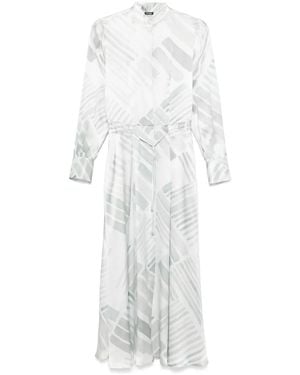 Kiton Abstract-Print Maxi Dress - White
