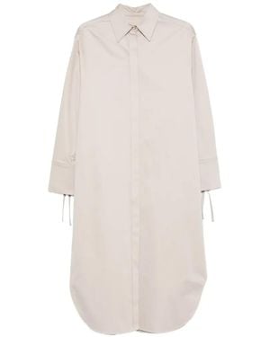 Agnona Cuff-Tie Midi Dress - White