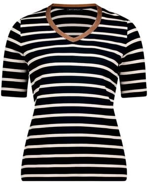 Betty Barclay Striped V-Neck T-Shirt - Black