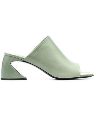 Jil Sander Sculped-Heel Detail Mules - Green