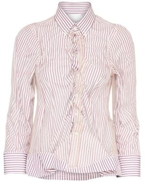 Maison Margiela ストライプ ラッフル シャツ - ピンク