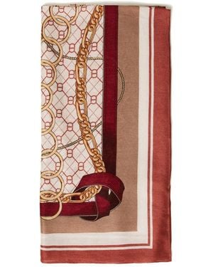 Twinset Chain-Print Scarf - Red