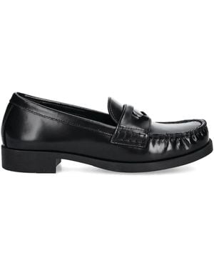 Love Moschino Leather Penny Loafers - Black