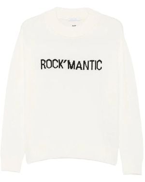Patrizia Pepe Slogan-Print Crew-Neck Sweater - White