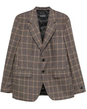 KARL LAGERFELD Checked Wool Jacket - Grey