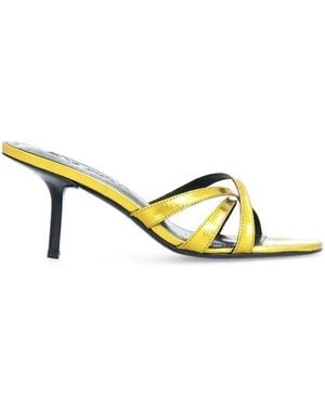 BY FAR 70Mm Julie Leather Sandals - Metallic