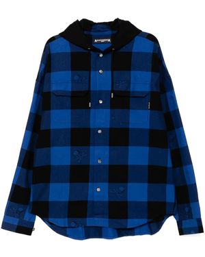 MASTERMIND WORLD チェック シャツ - ブルー