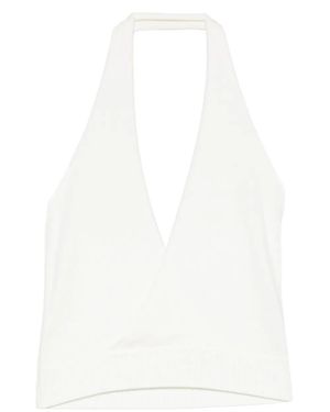 AYA MUSE Halterneck Knitted Tank Top - White