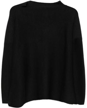 Daniela Gregis Fine-Knit Drop-Shoulder Knit - Black