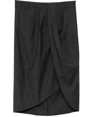 JNBY Draped Asymmetric Midi Skirt - Black