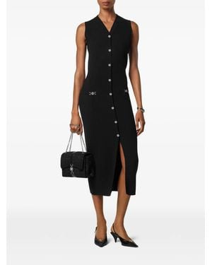 Versace Button-Fastening Midi Dress - Black
