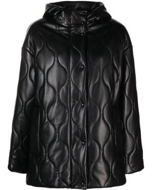 Stand Studio Everlee Quilted Faux-Leather Jacket - Black