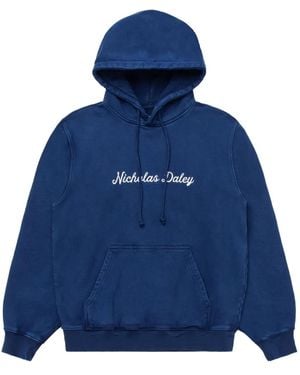Nicholas Daley Klassischer Hoodie - Blau