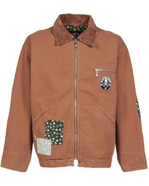 Mastermind Japan X Swjp Corduroy-Collar Jacket - Brown