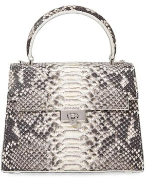 Kwanpen Python-Skin Top-Handle Tote Bag - White