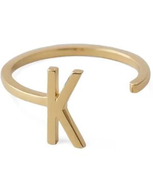 Design Letters Anillo Abierto Con Inicial - Metálico