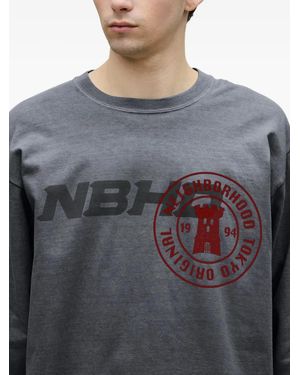 Neighborhood Ls-1 Distorted Logo Long Sleeve T-Shirt in White for