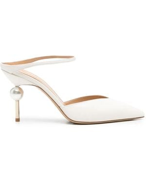 Camilla Gabrieli Emma Pearl-Embellished Pumps - White