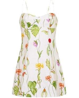 Cara Cara Cherry Floral-Print Mini Dress - White