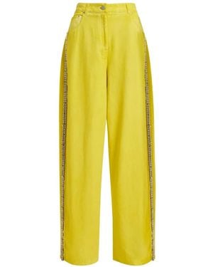 Essentiel Antwerp Jean Court Strassé À Taille Haute - Yellow