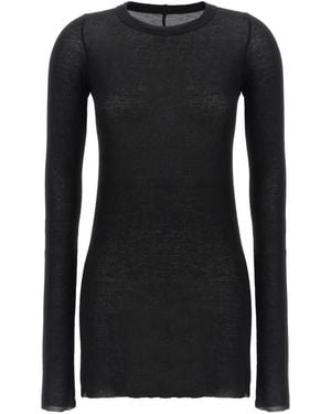 Rick Owens Tower Rib Ls T Raw-Cut T-Shirt - Black