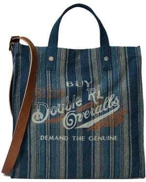 RRL Striped Tote Bag - Blue