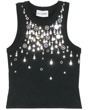 Des Phemmes Verziertes Top - Schwarz