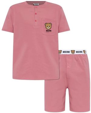Moschino Teddy Bear Pajama Set - Pink