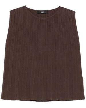 Weekend by Maxmara Top Smanicato Plissettato - Marrone