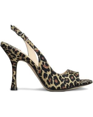Anna F. 100Mm Leopard-Print Sandals - Metallic