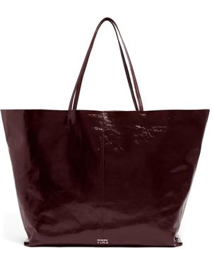 Bimba Y Lola Shopper Leather Maxi Tote Bag - Purple