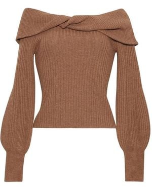 Cara Cara Salma Off-The-Shoulder Sweater - Brown