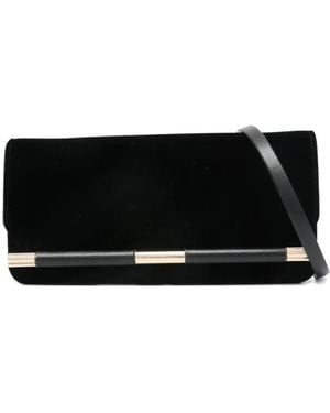 Victoria Beckham 202 Velvet Bar-Detail Clutch Bag - Black